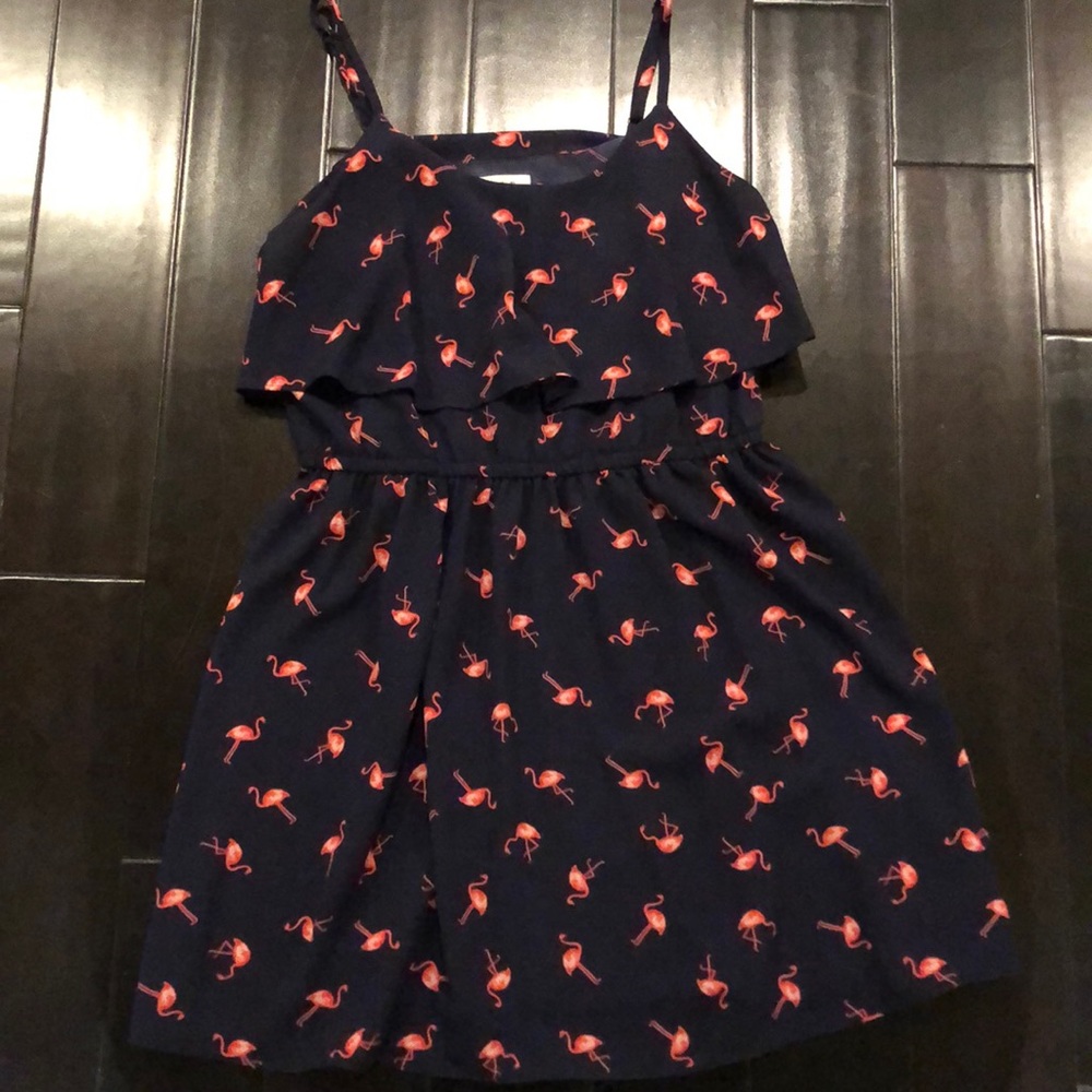 Summer ruffle dress with flamingos